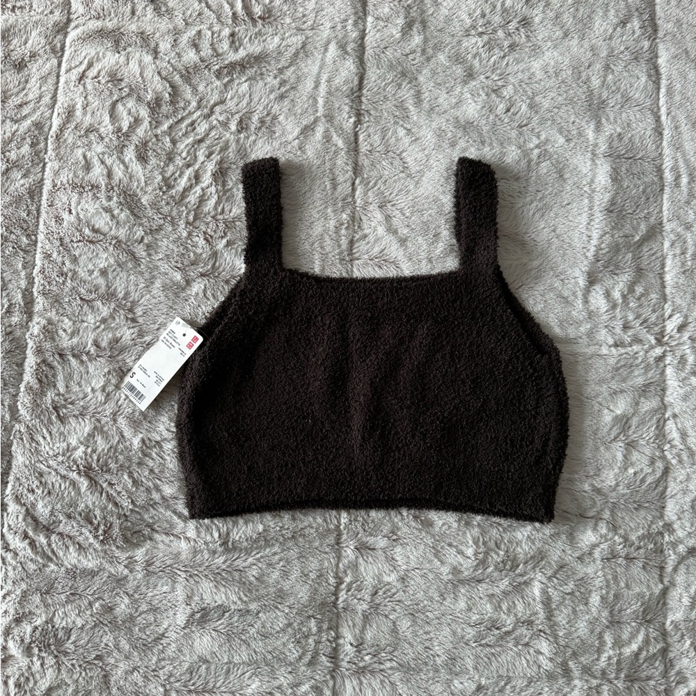 Fleece/knit cropped tank top